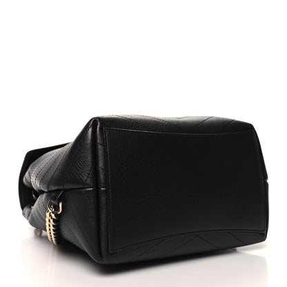 Chanel Grained Calfskin Chevron Stitched Backpack Black 4 of 12