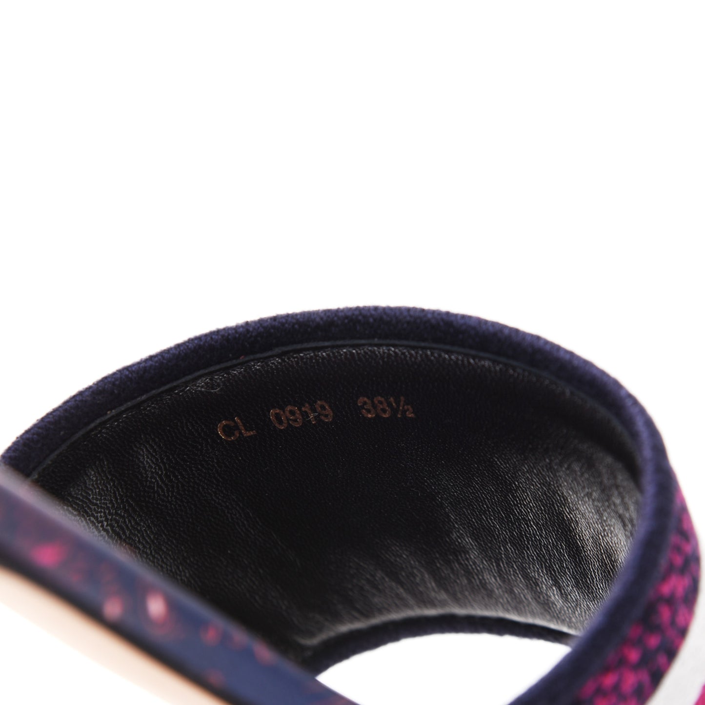 Canvas Embroidered Animals Dway Mules Slide Sandals 38.5 Deep Blue Fuchsia