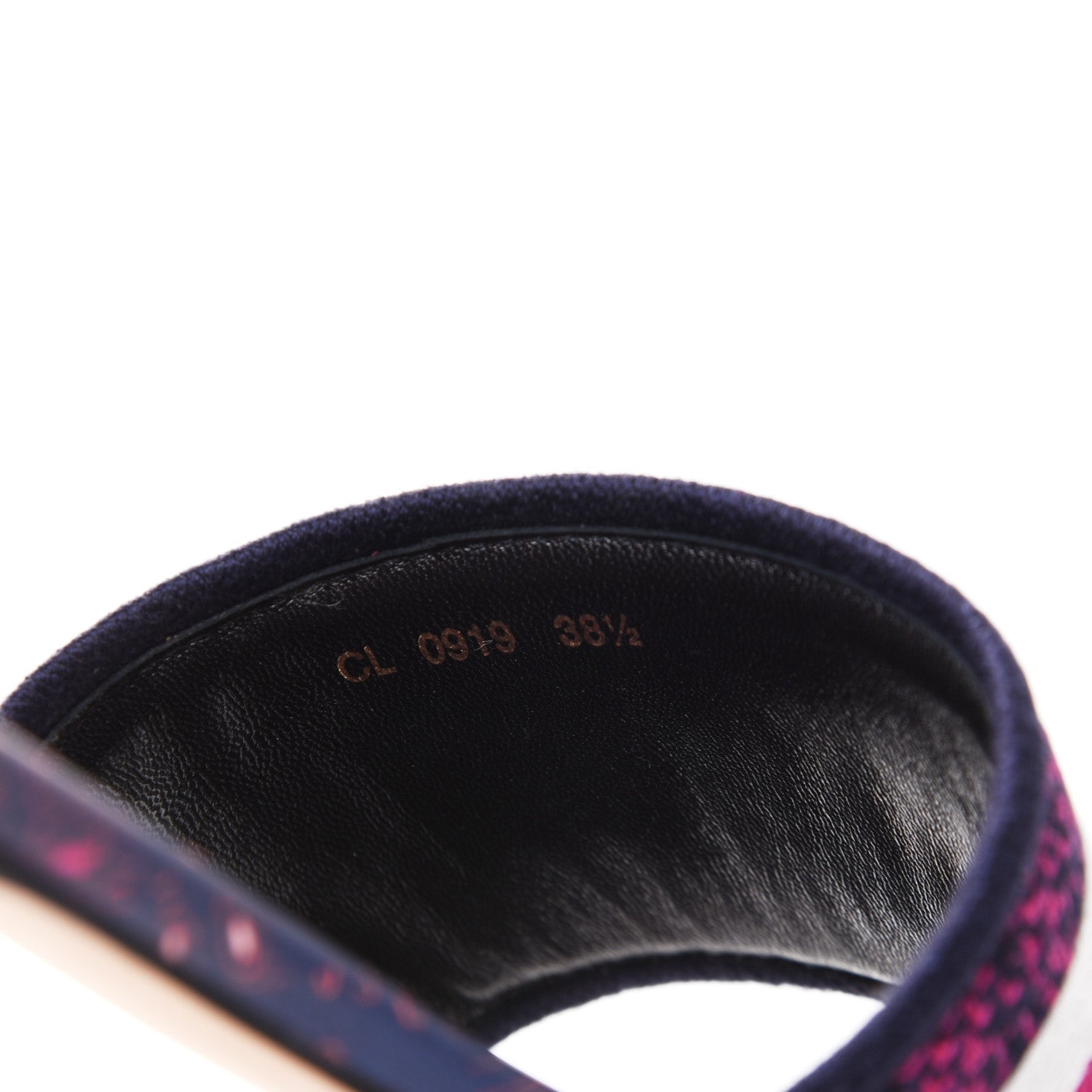 Christian Dior Canvas Embroidered Animals Dway Mules Slide Sandals 38.5 Deep Blue Fuchsia 9 of 10