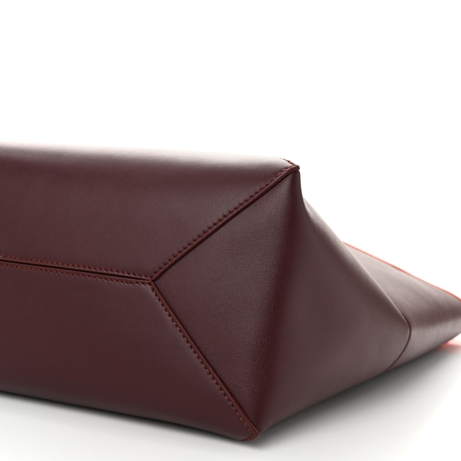 Loewe Shiny Calfskin Medium Puzzle Fold Tote Burgundy Orange 10 of 10