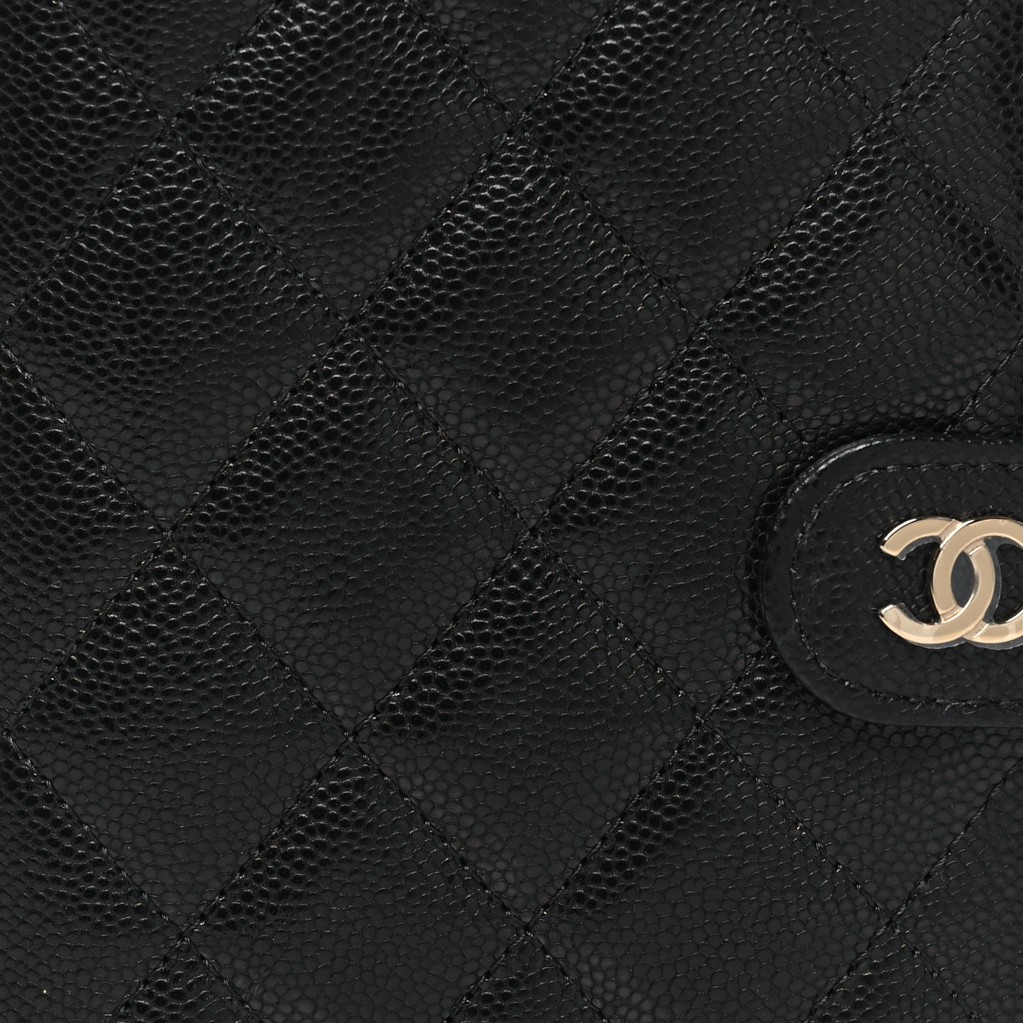 Caviar Quilted Passport Holder Black