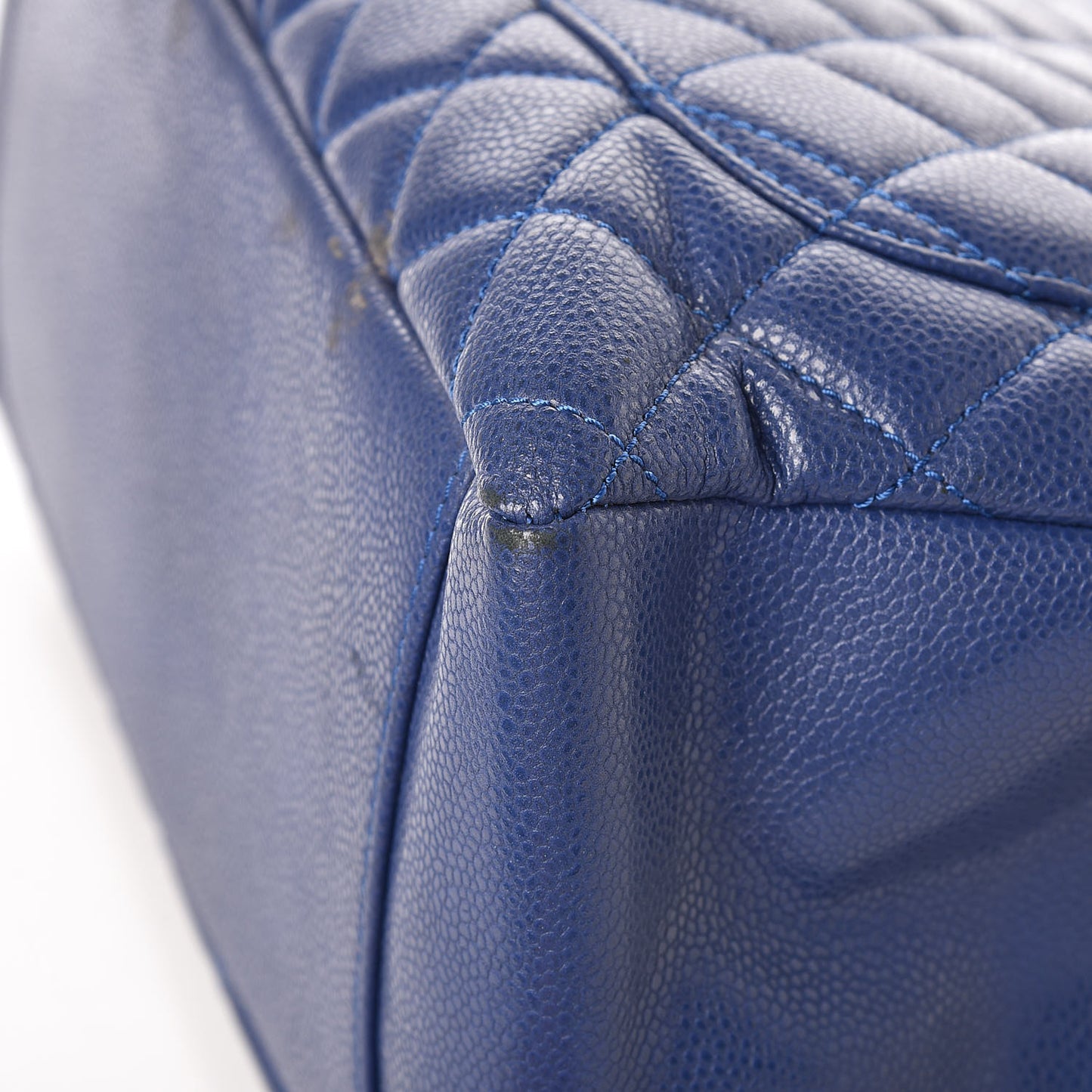 Caviar Quilted Grand Shopping Tote GST Dark Blue
