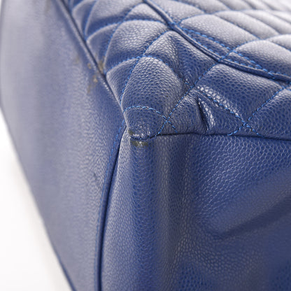 Chanel Caviar Quilted Grand Shopping Tote GST Dark Blue 8 of 22