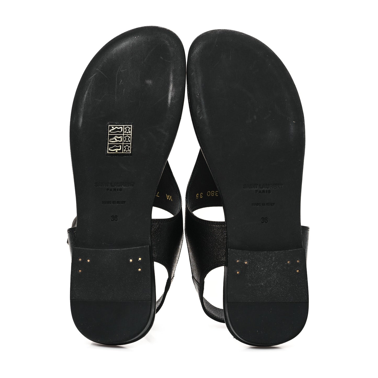 Calfskin Incrociato Denver Monogram Sandals 36 Black