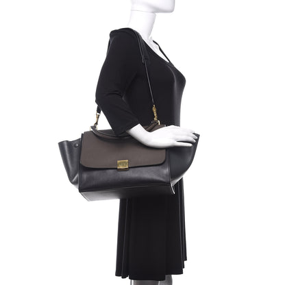 Celine Smooth Calfskin Medium Tri-Color Trapeze Anthracite 2 of 11