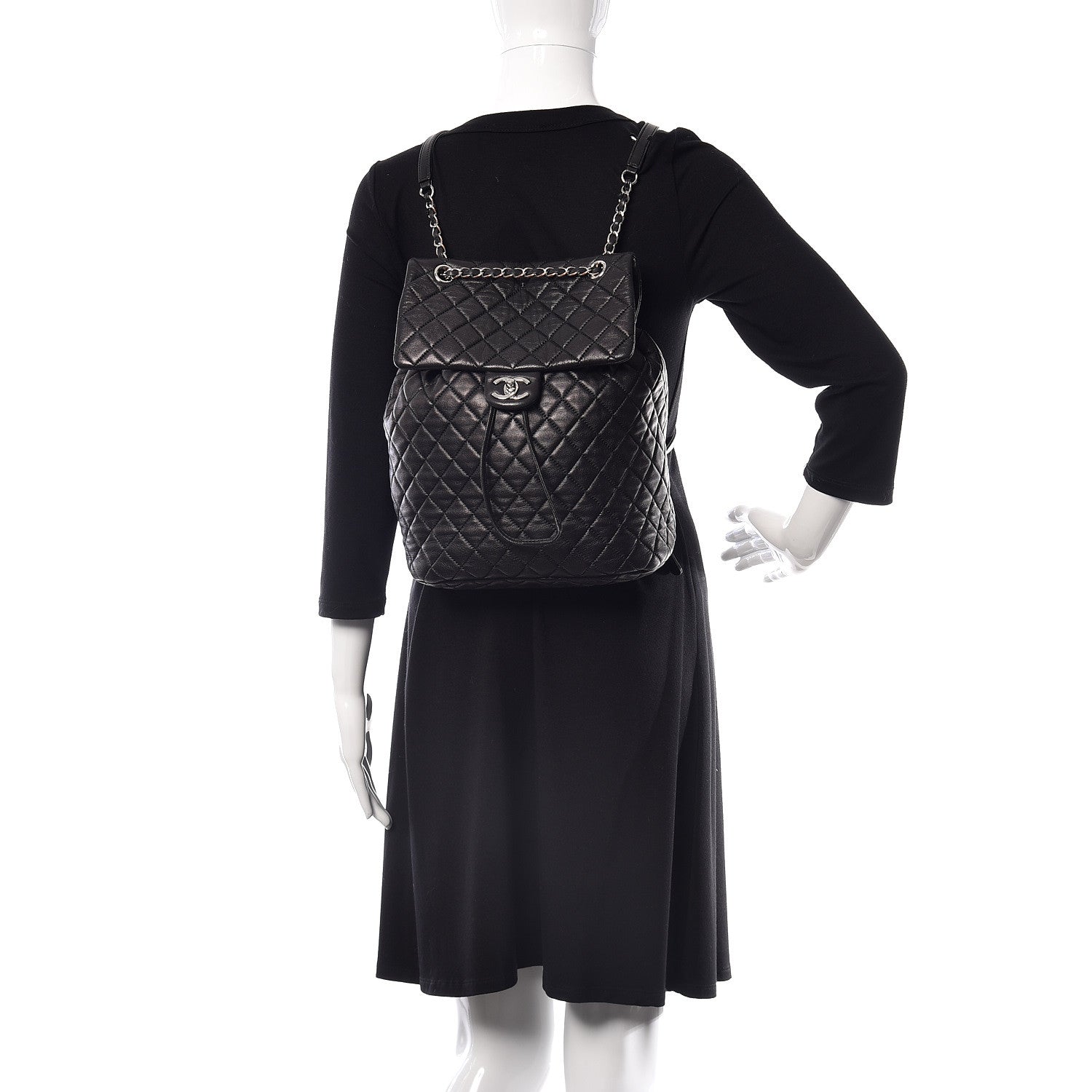 Chanel Calfskin Quilted Large Urban Spirit Backpack Black 2 of 13