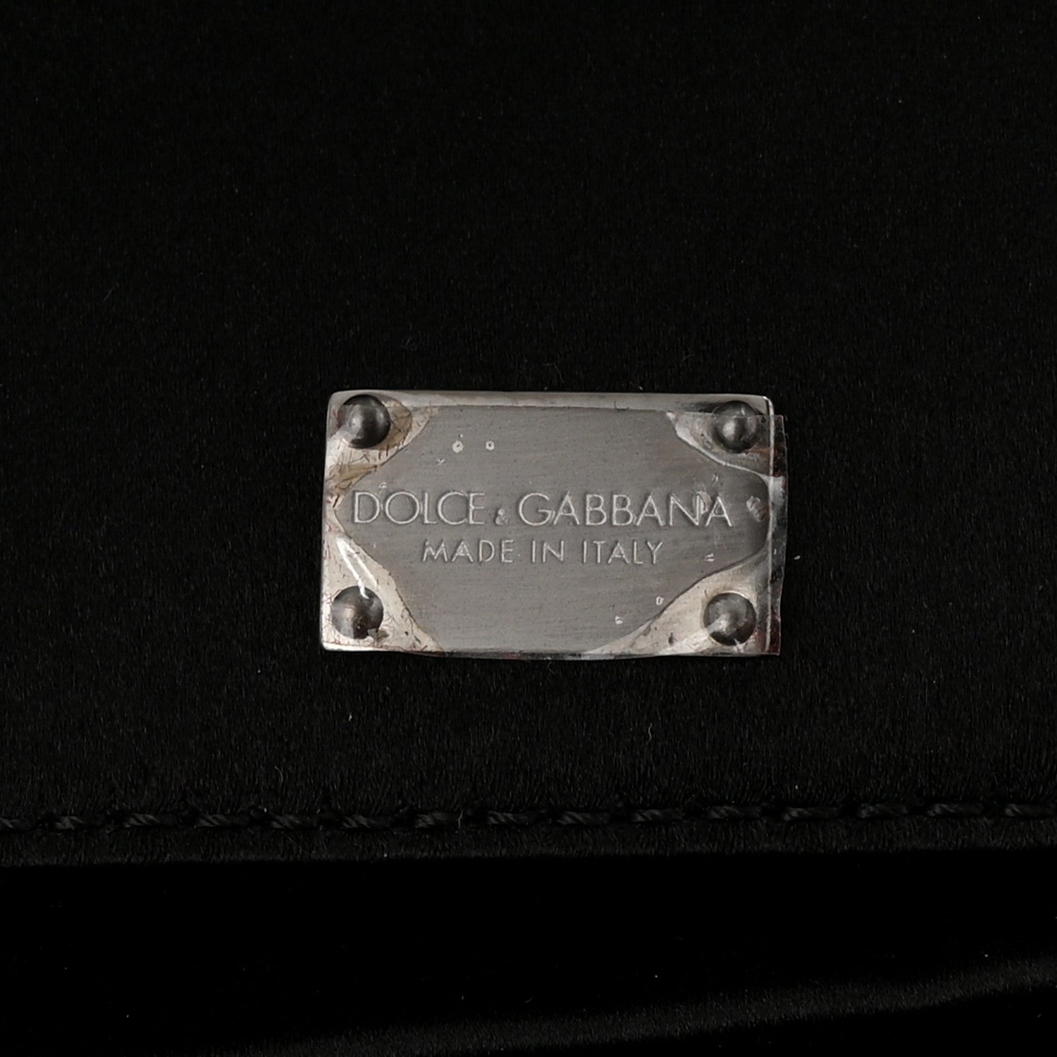 Dolce & Gabbana Satin Sequin Crystal Embellished Vanda Circles Chain Clutch Black 6 of 11