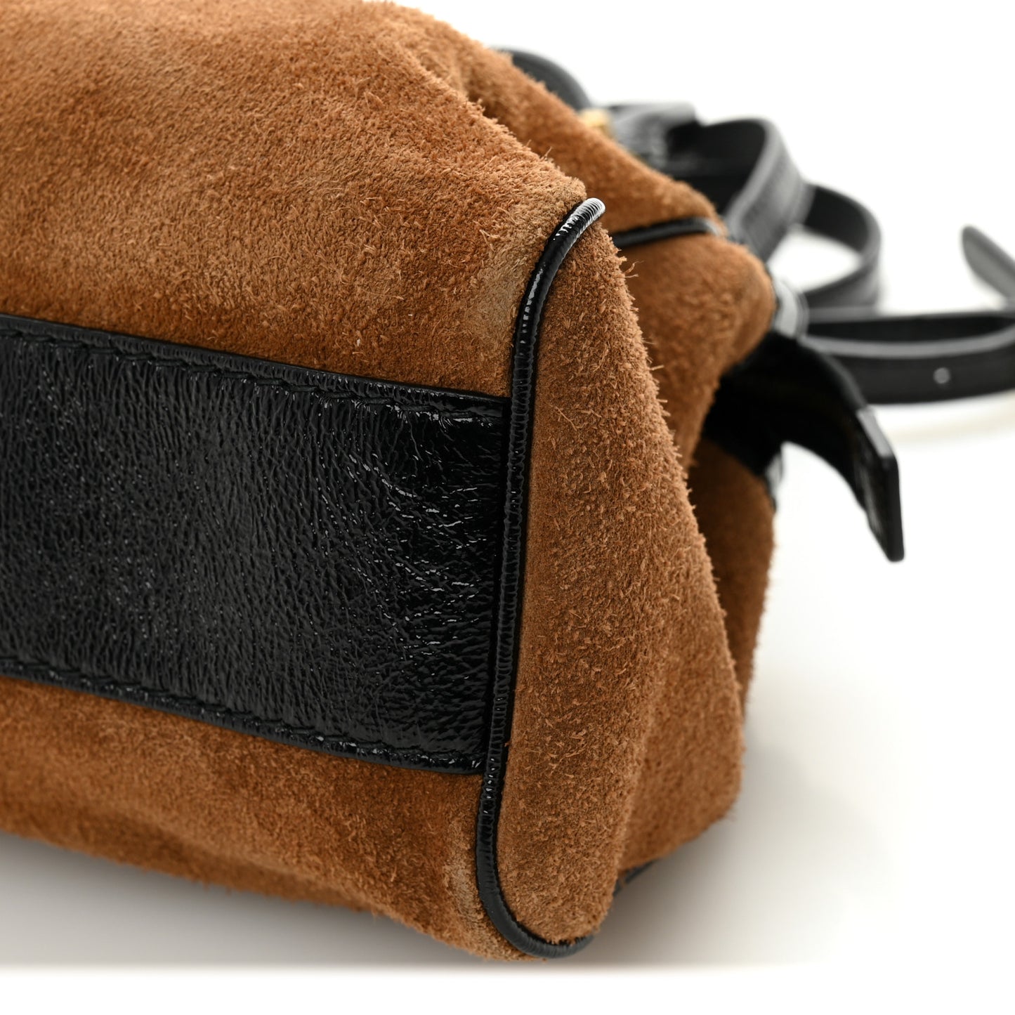 Suede Ophidia Medium Re(Belle) Top Handle Bag Nocciola Black