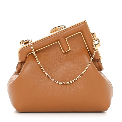 Fendi Shiny Nappa Nano Fendi First Bag Charm Caramello 1 of 11