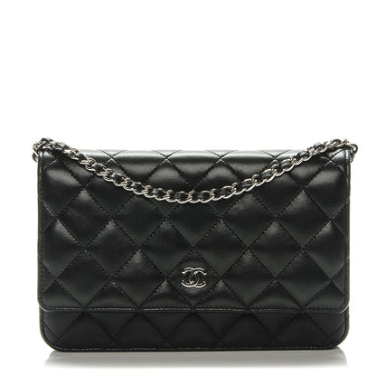 Chanel Lambskin Quilted Wallet On Chain WOC Black 1 of 8