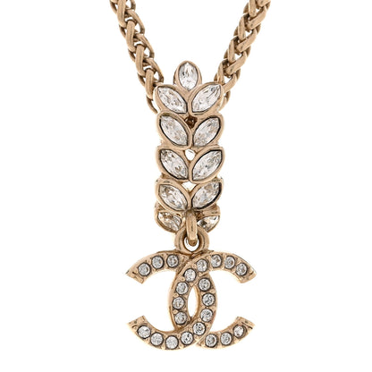 Chanel Crystal CC Pendant Necklace Gold 4 of 5