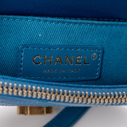 Chanel Shiny Calfskin Goatskin Quilted Medium Coco Curve Messenger Flap Navy 6 of 11