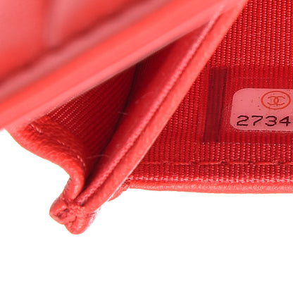 Chanel Goatskin Camellia Embossed Card Holder Red 10 of 13