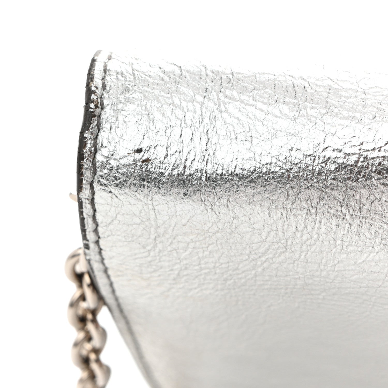 Saint Laurent Metallic Crinkled Calfskin Belle de Jour Chain