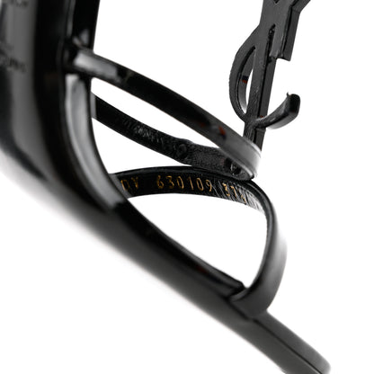 Saint Laurent Patent Cassandra 100 Ankle Strap Sandals 37.5 Black 6 of 13