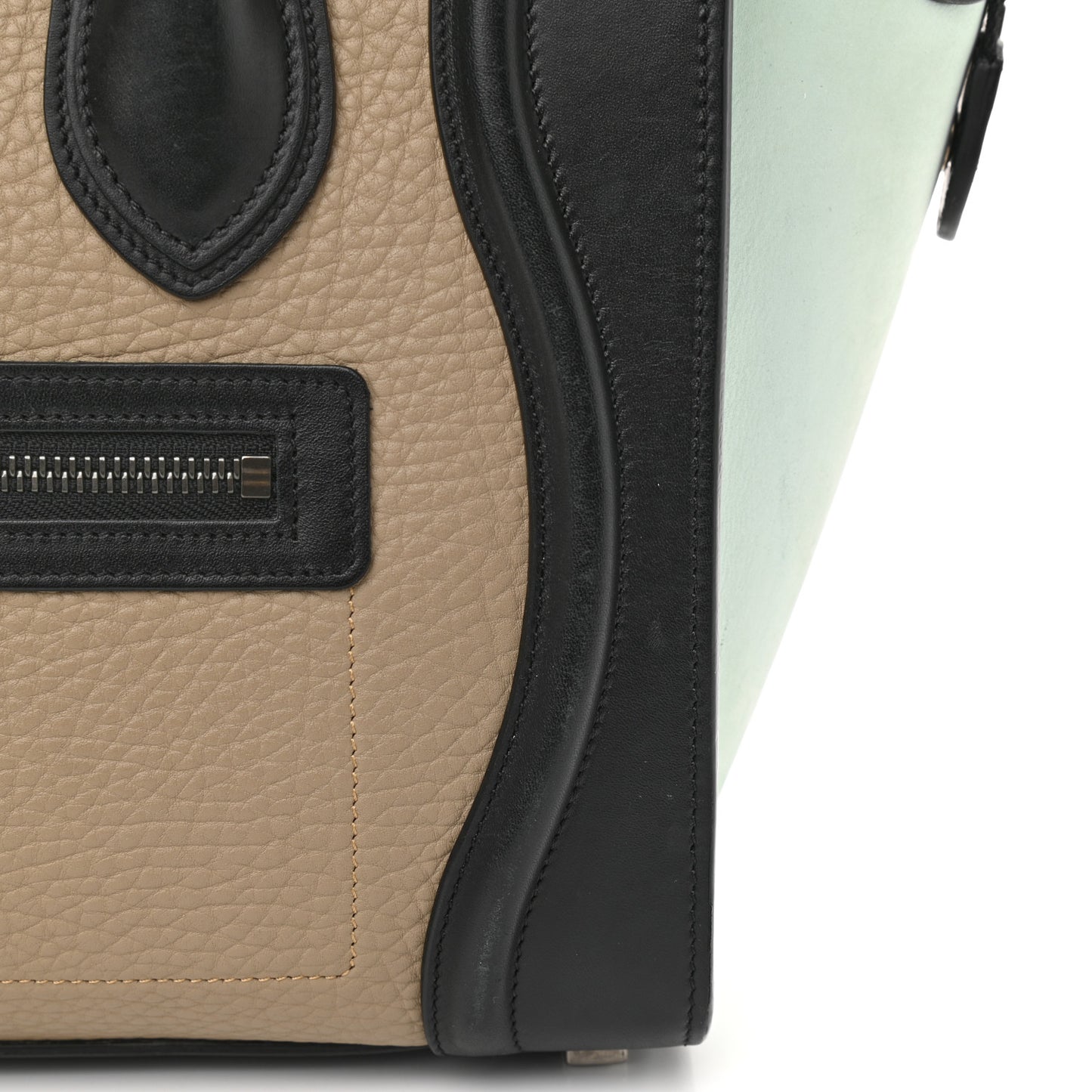 Bullhide Calfskin Nubuck Micro Tri-Color Luggage Beige