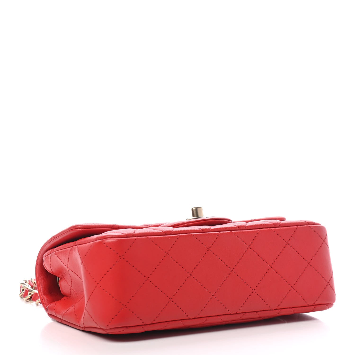 Chanel Lambskin Quilted Mini Rectangular Flap Red 3 of 8