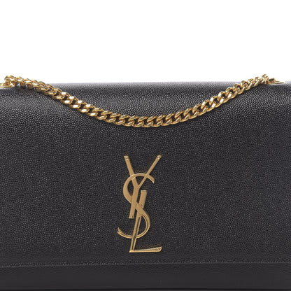 Saint Laurent Grain De Poudre Medium Classic Monogram Kate Satchel Black 9 of 9