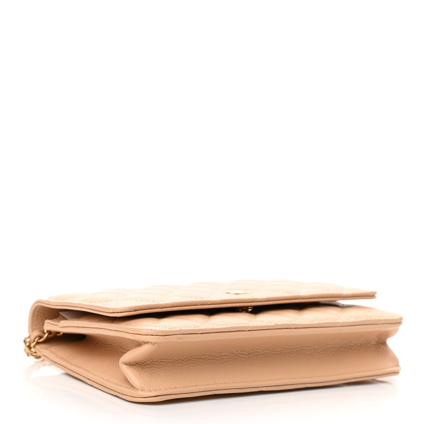 Caviar Quilted Wallet On Chain WOC Beige