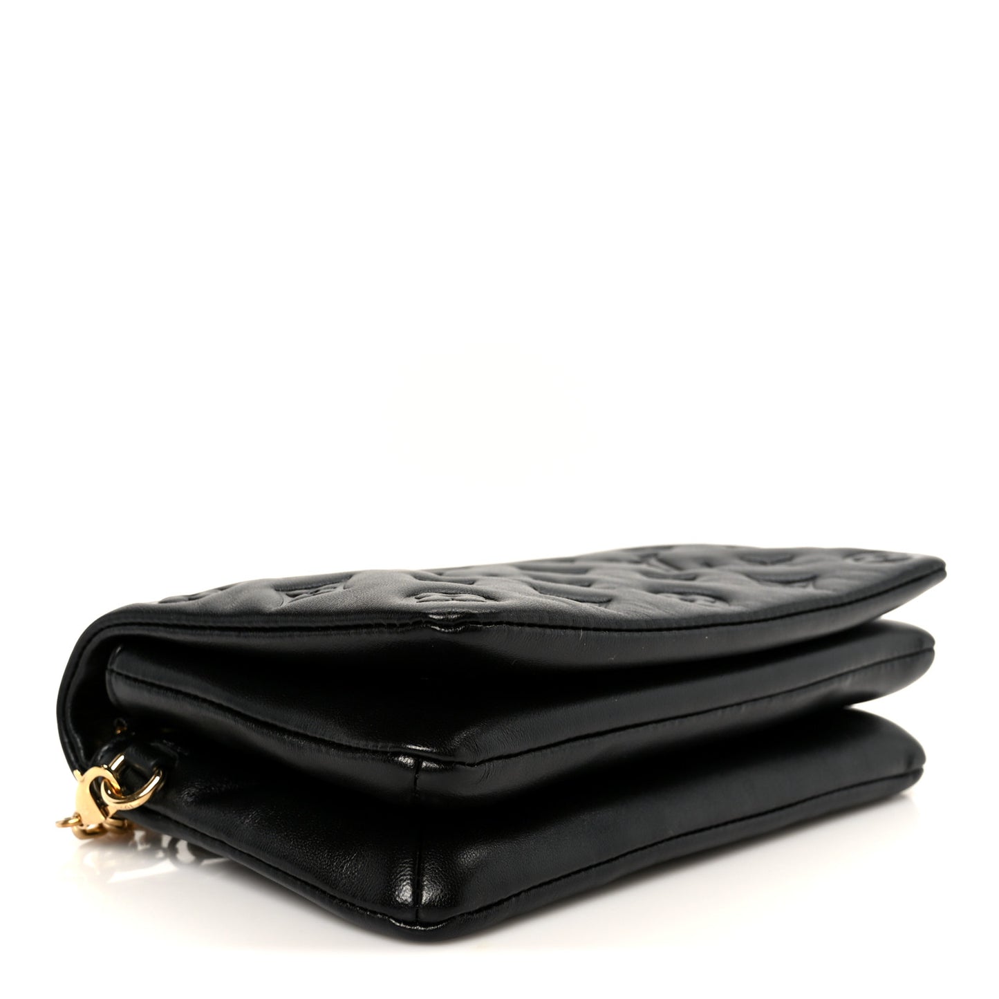Lambskin Embossed Monogram Pochette Coussin Black