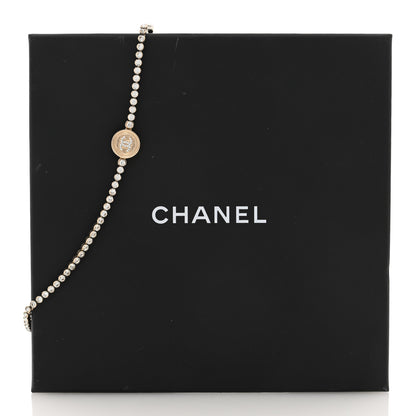 Chanel Crystal CC Chain Short Necklace Gold 5 of 5