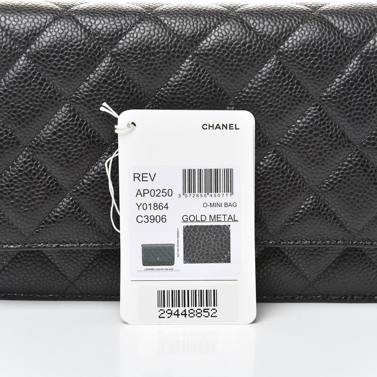 Caviar Quilted Wallet On Chain WOC Black