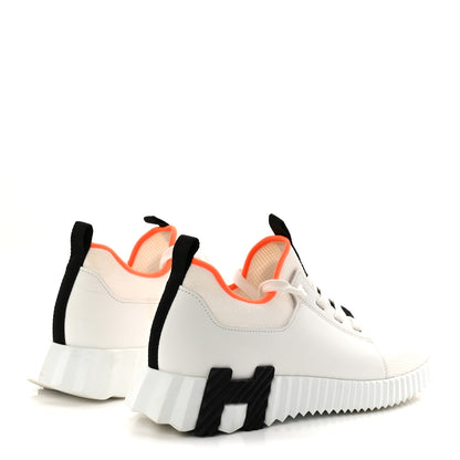 Hermes Knit Calfskin Depart Sneakers 38 White 5 of 9