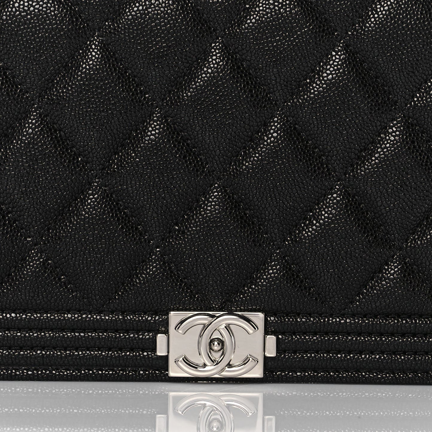 Caviar Quilted Boy Yen Wallet Black