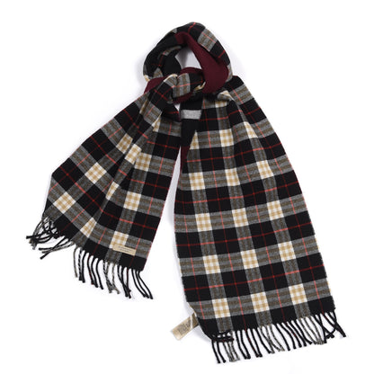 Burberry Wool Cashmere Stripe and Check Reversible Scarf Black 1 of 4