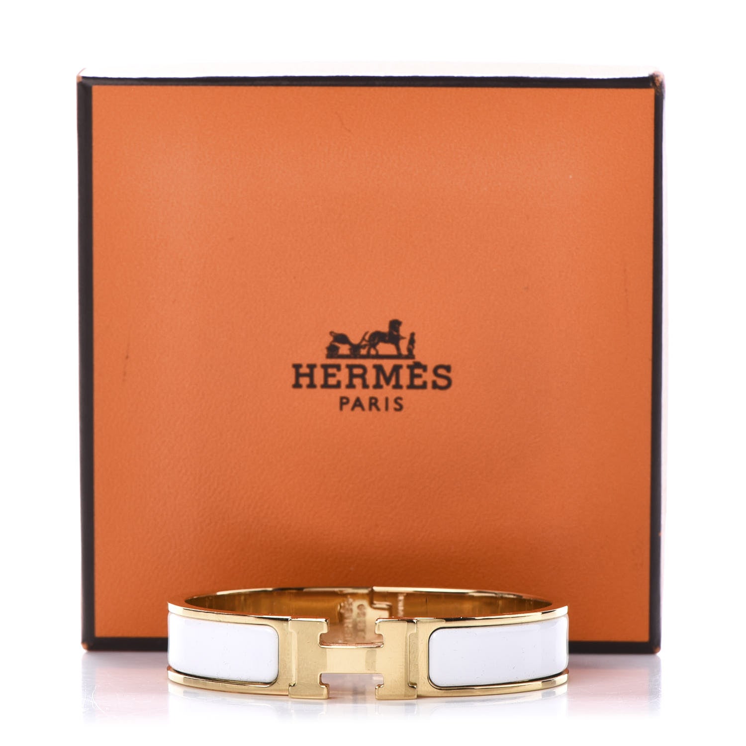 Hermes Enamel Narrow Clic Clac H Bracelet PM White 7 of 7