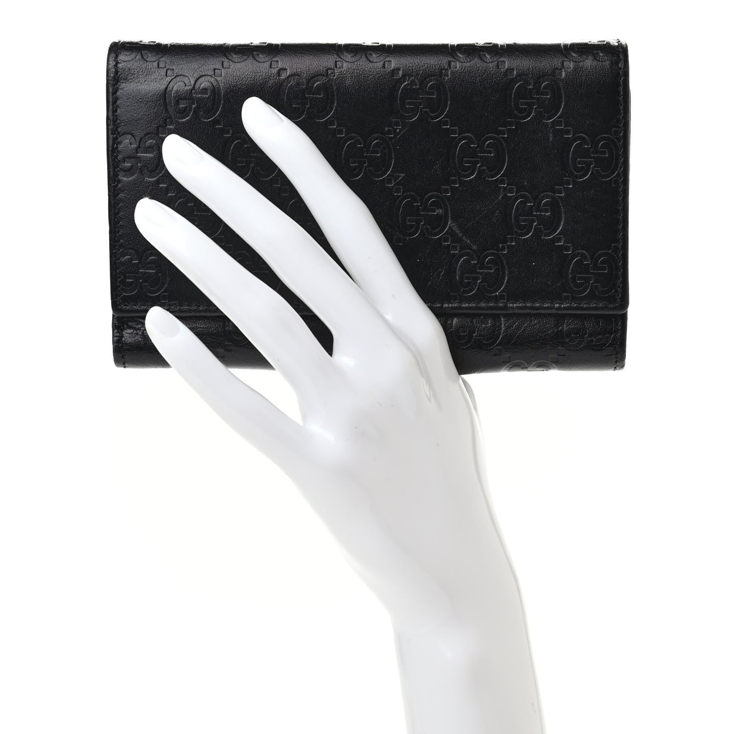 Gucci Guccissima Continental Flap Wallet Black 2 of 13