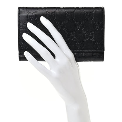 Gucci Guccissima Continental Flap Wallet Black 2 of 13