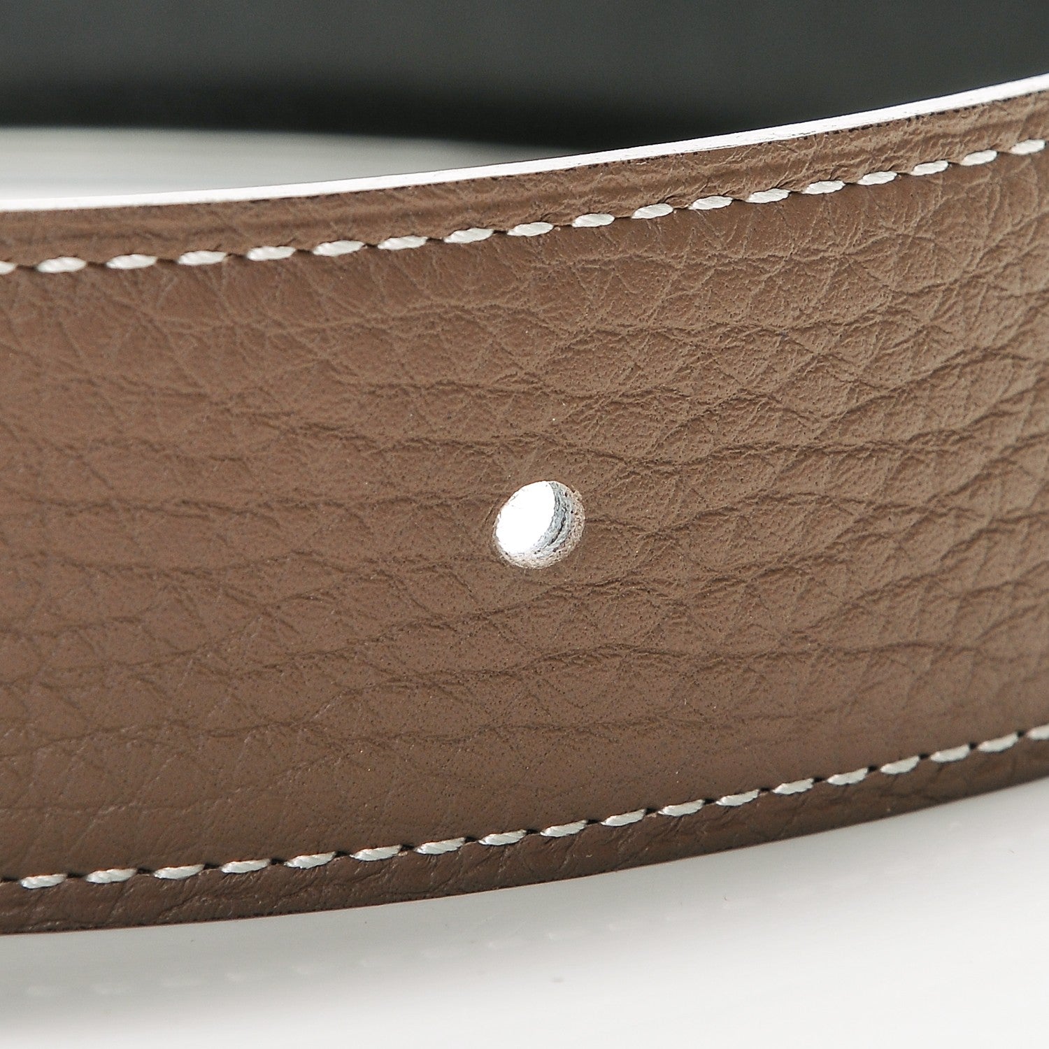 Hermes Box Togo 32mm H Belt 95 Black Etoupe 8 of 8