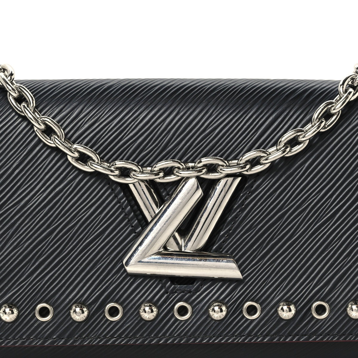 Epi Studded Twist Chain Wallet Black