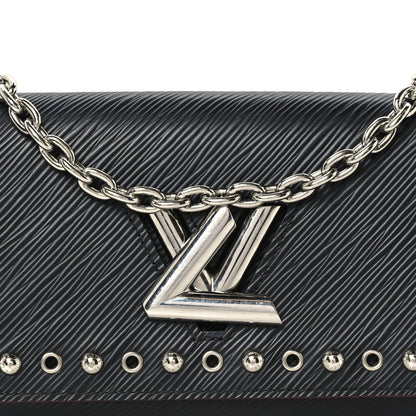 Louis Vuitton Epi Studded Twist Chain Wallet Black 7 of 9