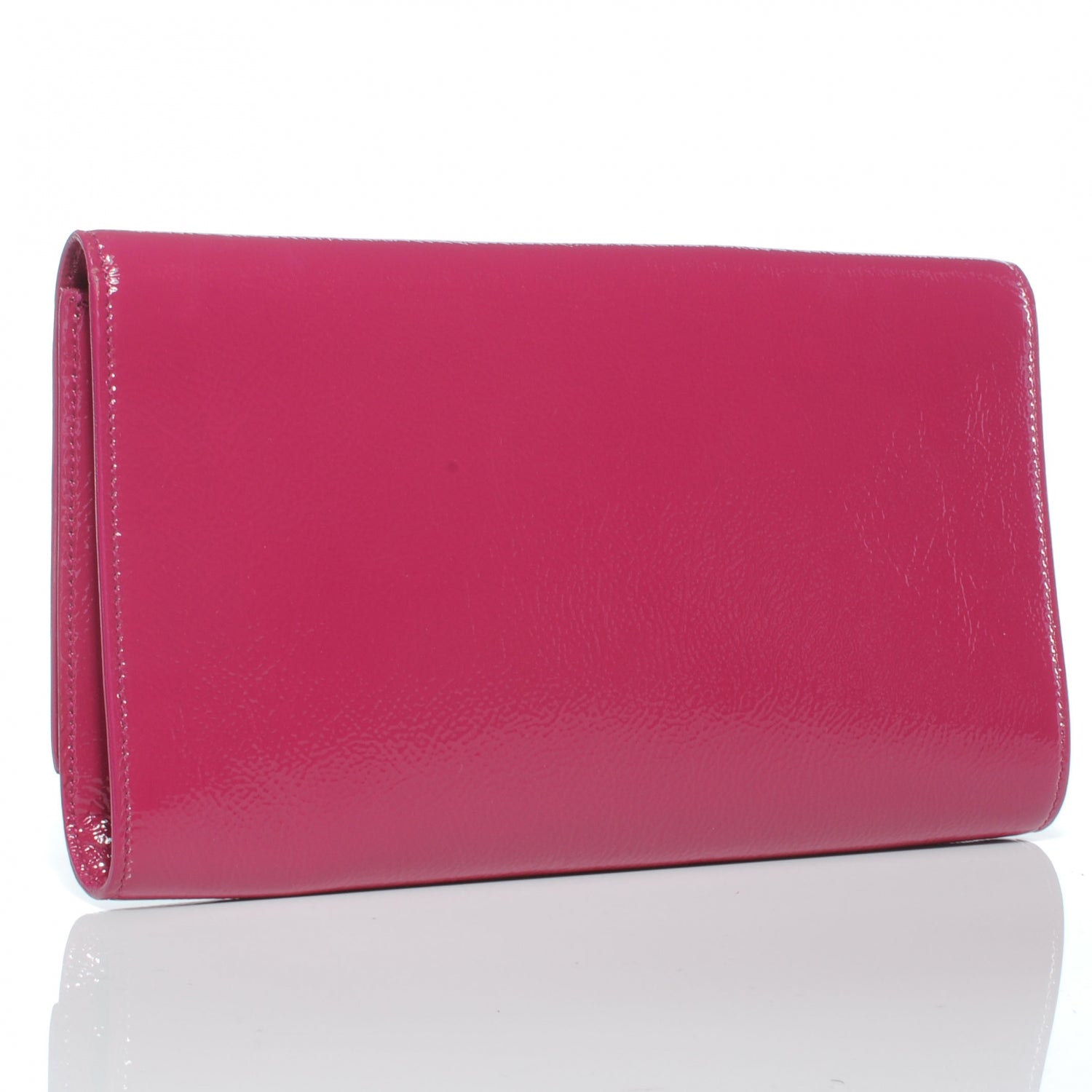 Saint Laurent Textured Patent Belle de Jour Clutch Pink 3 of 7