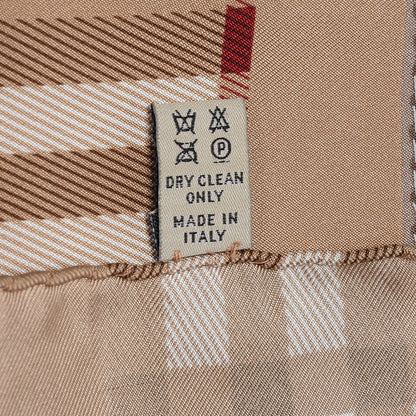 Burberry Silk Haymarket Check Scarf Beige 5 of 5