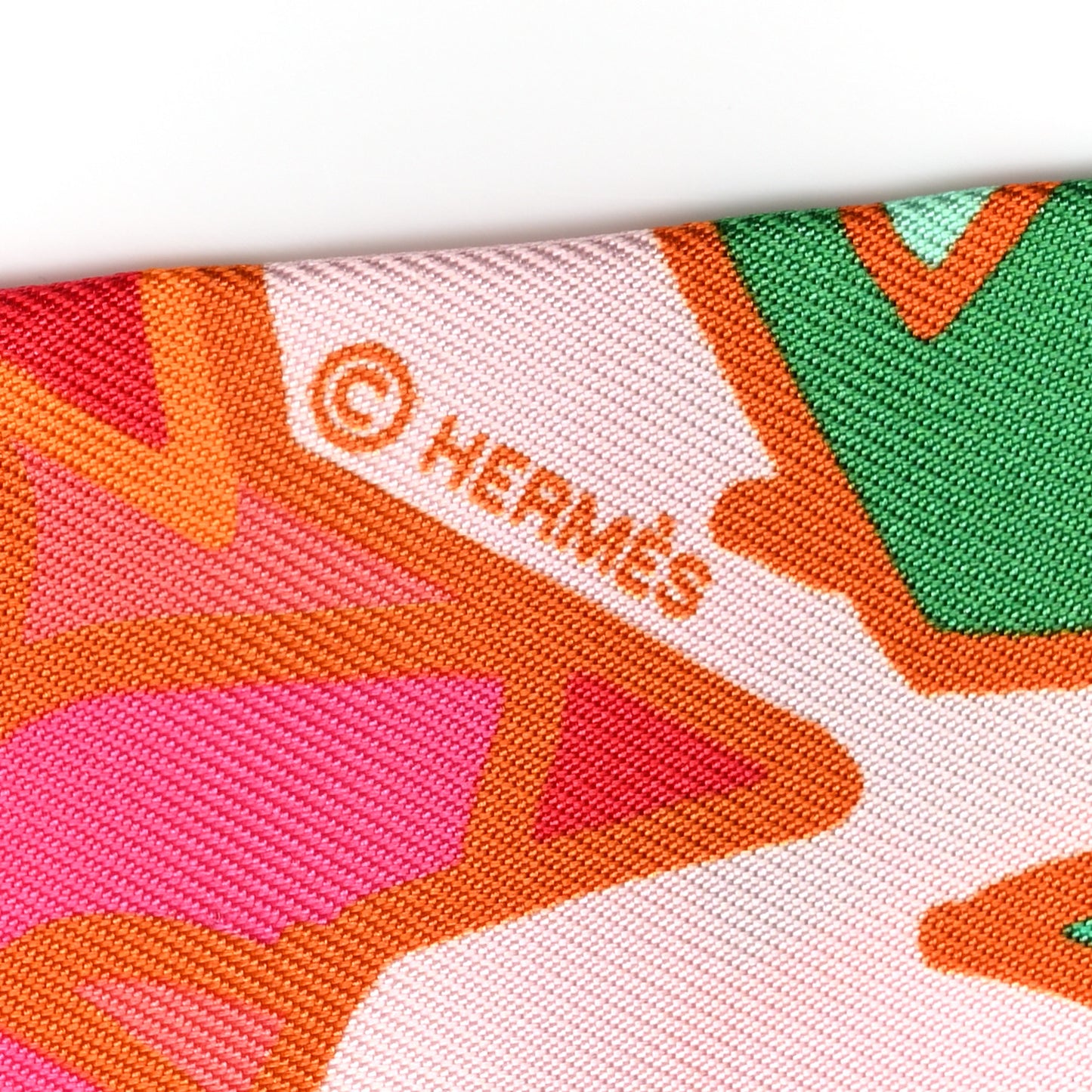 Silk Graff Graffiti Twilly Fuchsia Orange Vert