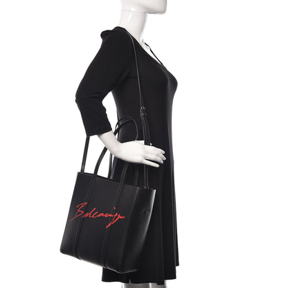 Balenciaga Supple Calfskin Signature Logo XS Everyday Tote Black 3 of 9