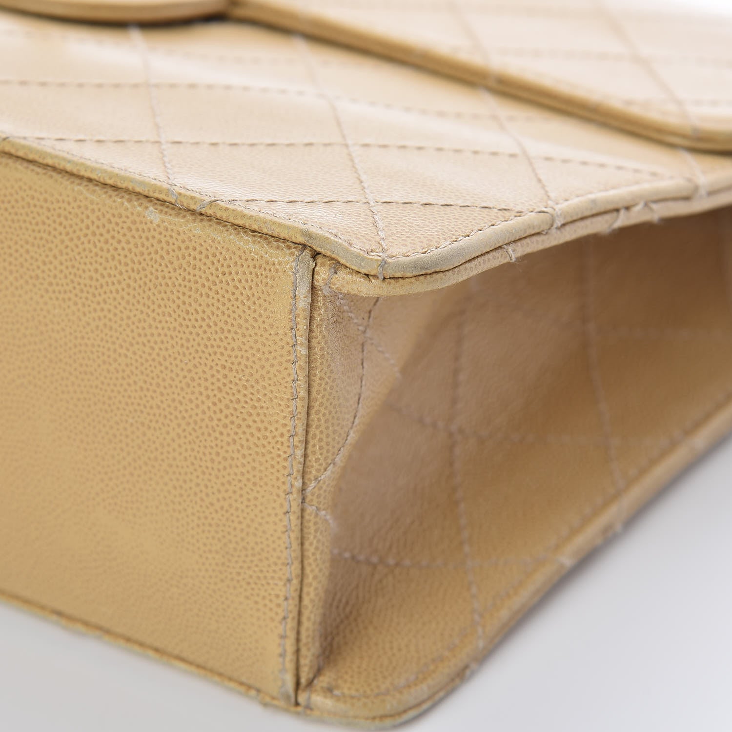 Chanel Caviar Stitched Jumbo Single Flap Beige 12 of 20