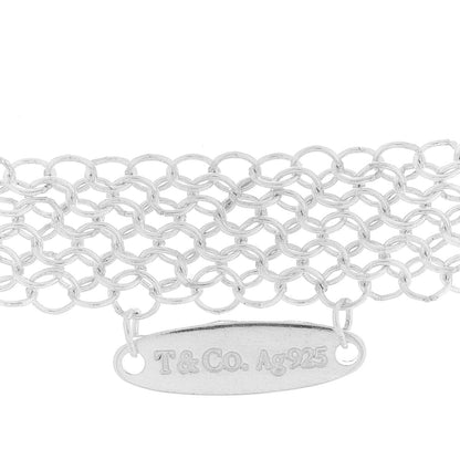 Tiffany Sterling Silver 36mm Elsa Perretti Open Heart Mesh Necklace 6 of 6