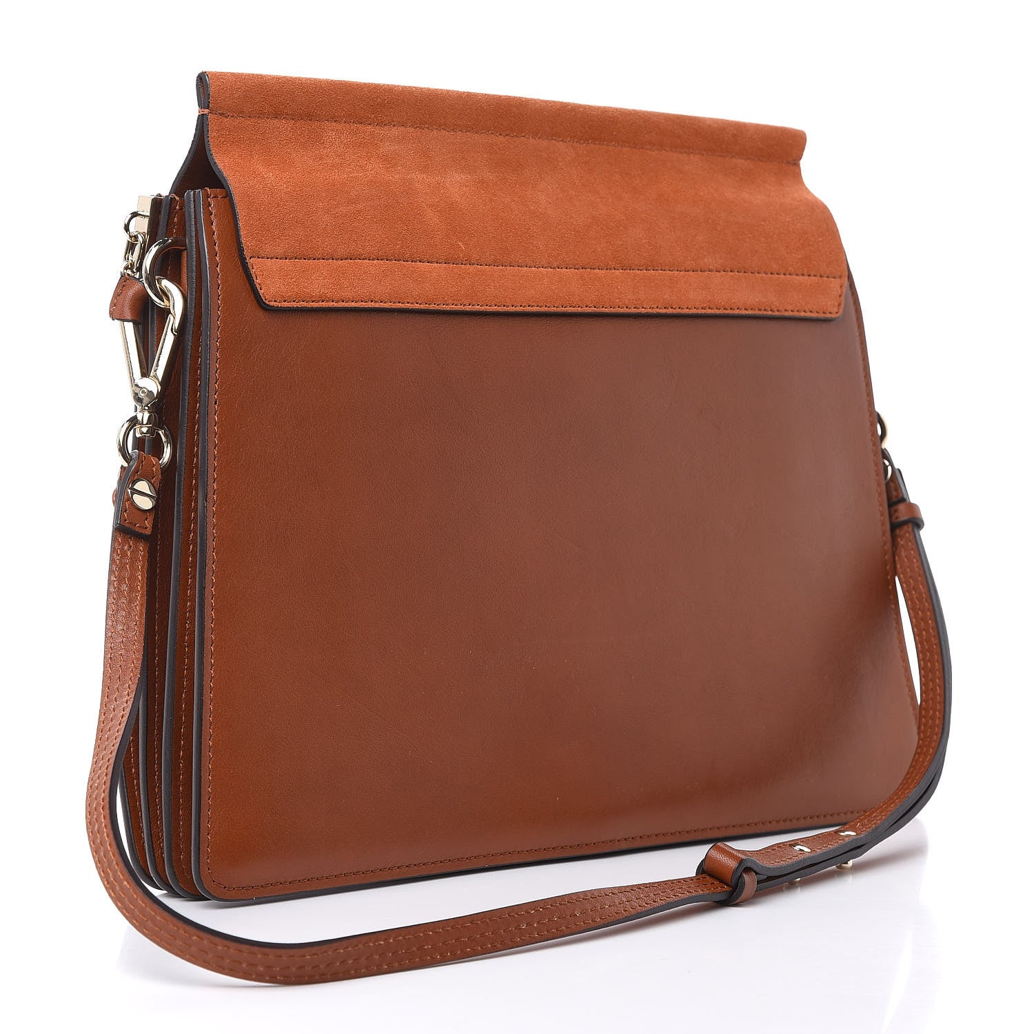 Chloe Suede Calfskin Medium Faye Shoulder Bag Tobacco 3 of 10