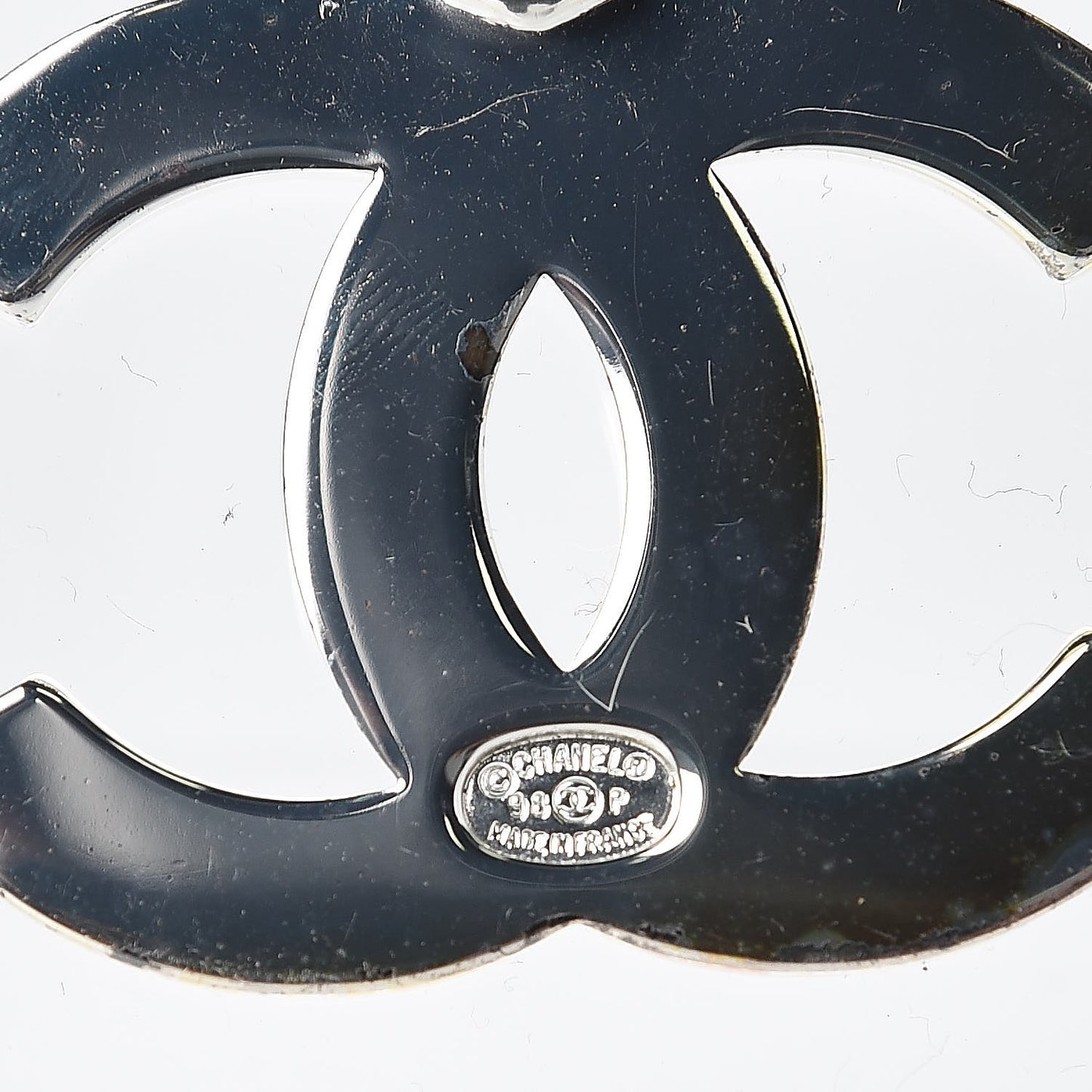 Large CC Necklace Silver
