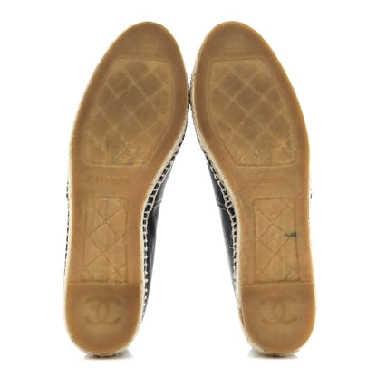Chanel Lambskin CC Espadrilles 38 Black 6 of 10