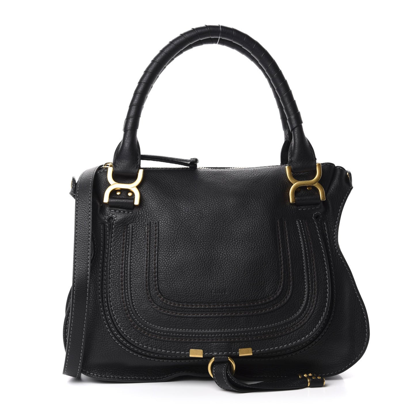 Calfskin Medium Marcie Satchel Black