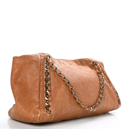 Chanel Calfskin Large East West Modern Chain Tote Dark Beige 3 of 13