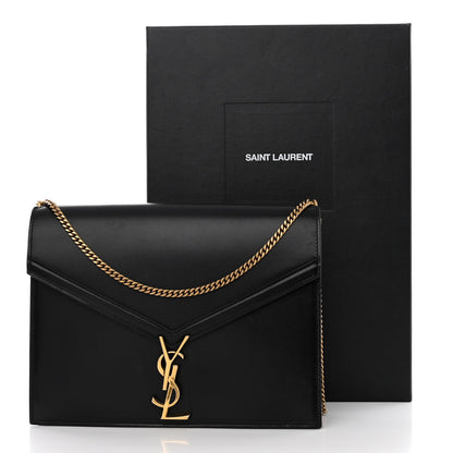 Saint Laurent Smooth Calfskin Monogram Cassandra Clasp Bag Black Rouge Legion 17 of 17