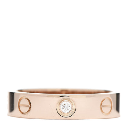 Cartier 18K Pink Gold Diamond 4mm LOVE Wedding Band Ring 50 5.25 1 of 5