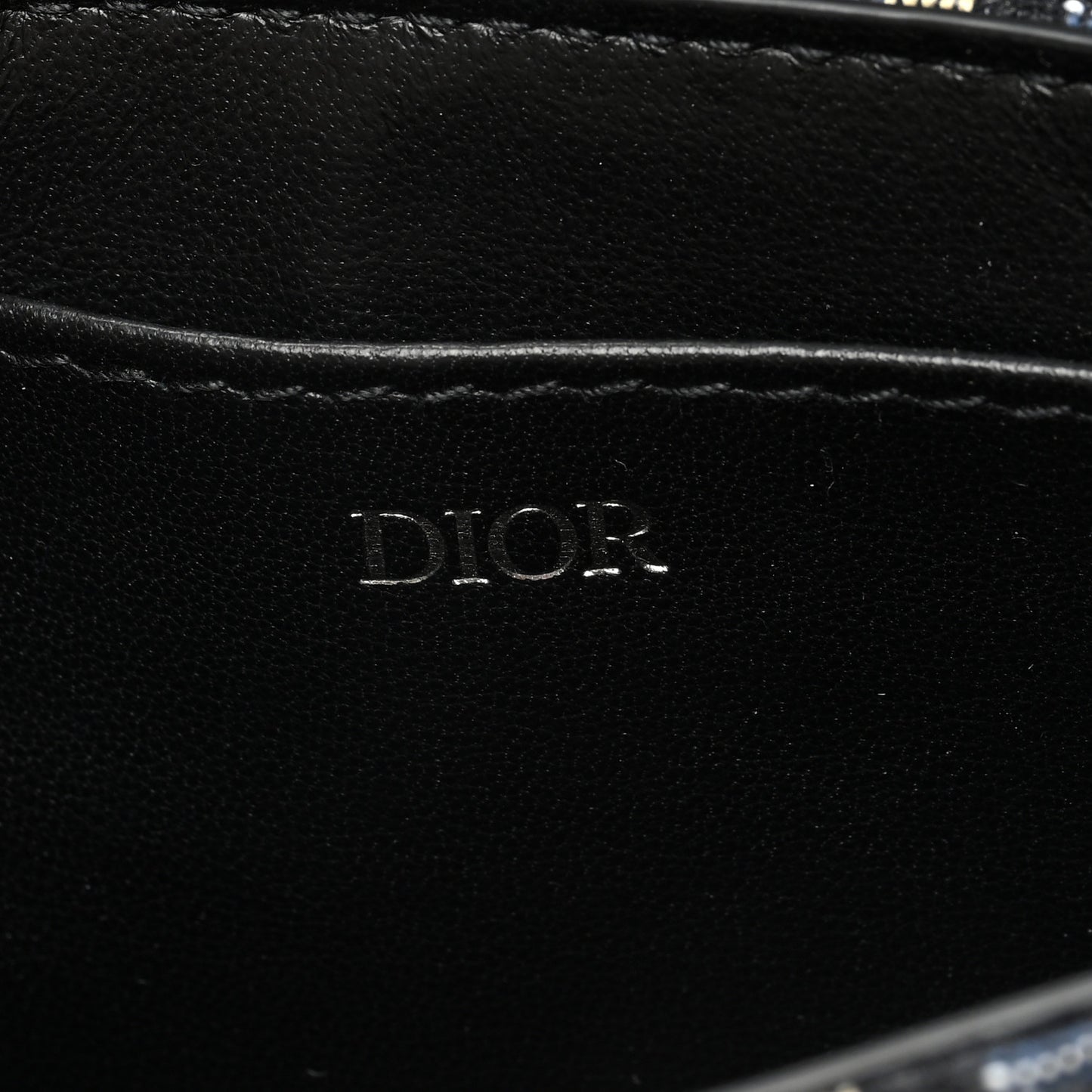 Oblique Calfskin Saddle Card Holder On Strap Black