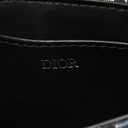Christian Dior Oblique Calfskin Saddle Card Holder On Strap Black 7 of 10